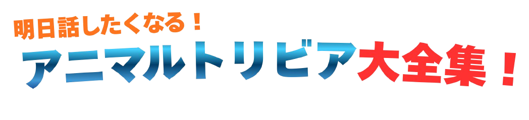 明日話したくなる！アニマルトリビア大全集！